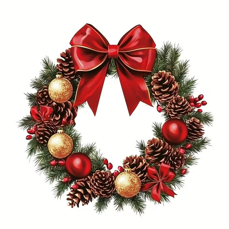Wreath Style Christmas Door Ornament for Home & Office