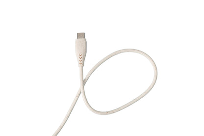 White cable with a USB-C connector on a white background