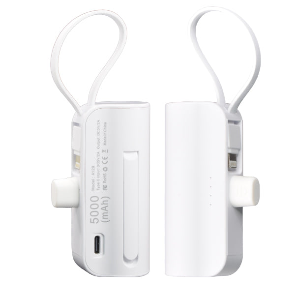 White wireless earbuds with charging case on a white background