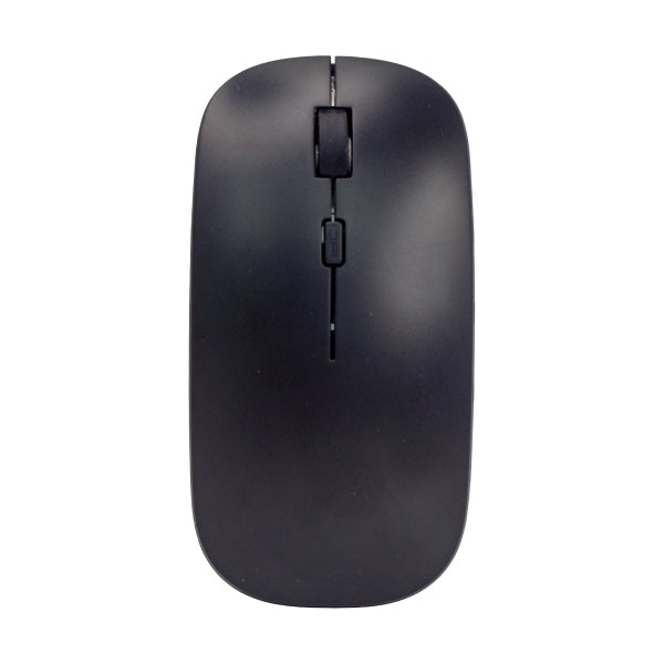 Black computer mouse on a white background