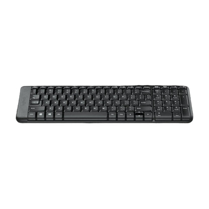 Black keyboard on a white background