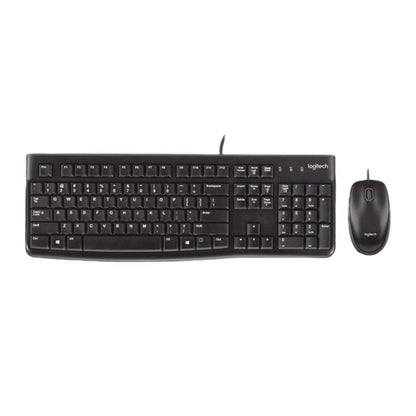 Logitech keyboard and mouse set on a white background