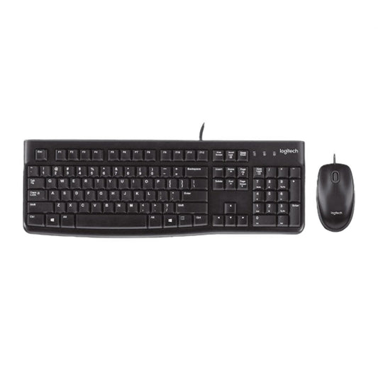 Logitech keyboard and mouse set on a white background
