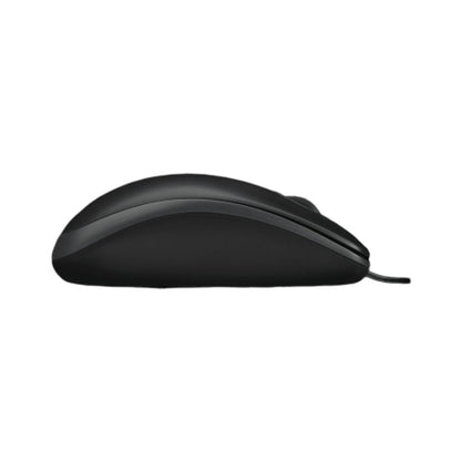 Black computer mouse on a white background