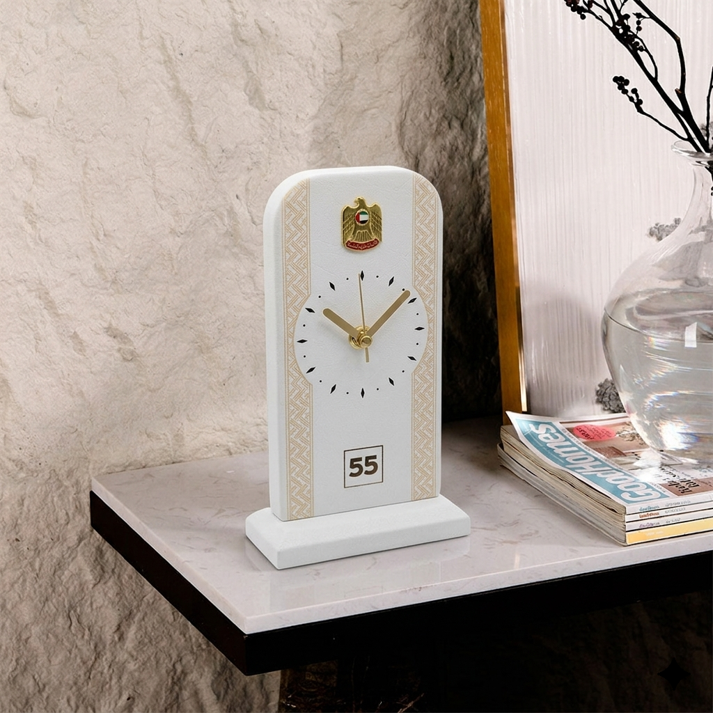 Leather Desk Clock – UAE National Day 55th Anniversary Customized