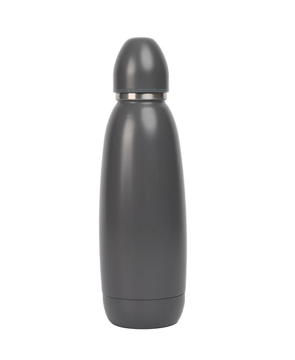 Gray insulated bottle on a white background