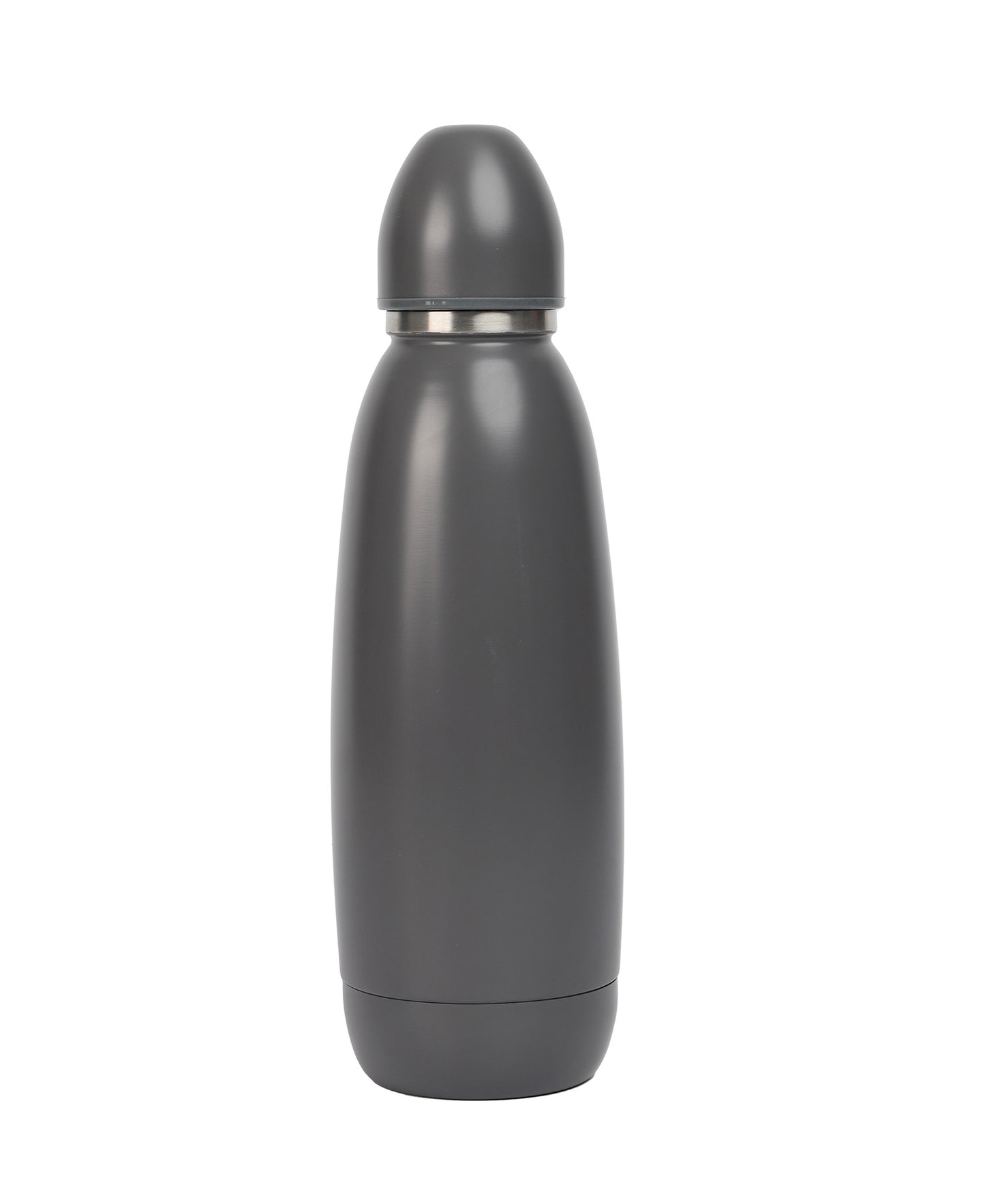 Gray insulated bottle on a white background