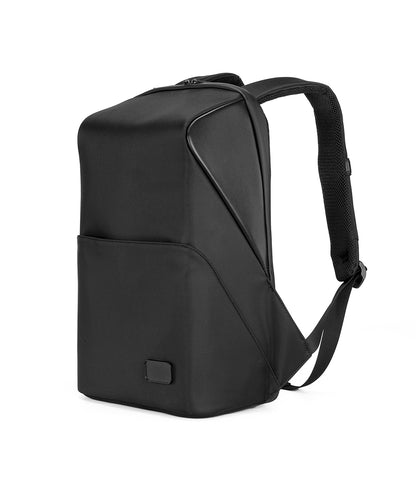 Black backpack on a white background
