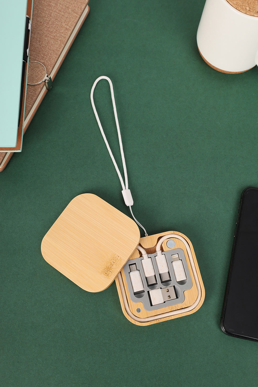 6-in-1 Bamboo Travel Tech Kit – Custom Branding UAE - Shynu