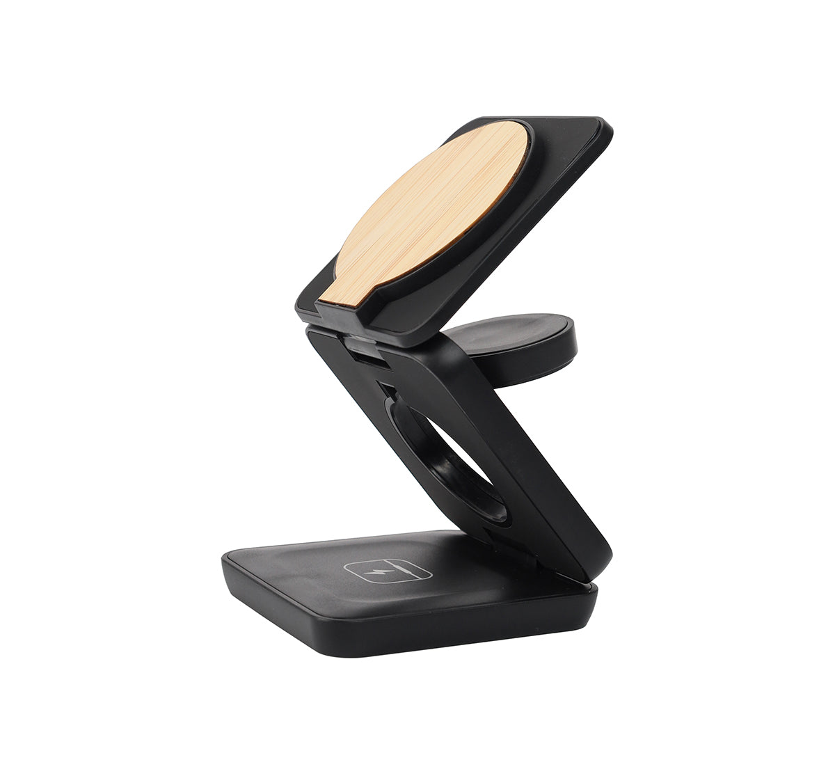 Jigger 3-in-1 Wireless Charger – Custom Branding Bamboo Magnetic Charger