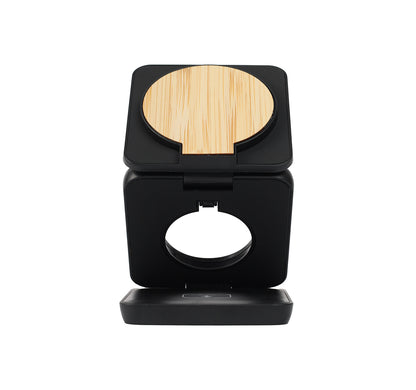 Jigger 3-in-1 Wireless Charger – Custom Branding Bamboo Magnetic Charger