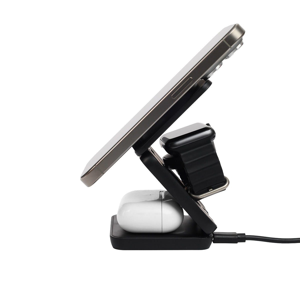 Jigger 3-in-1 Wireless Charger – Custom Branding Bamboo Magnetic Charger