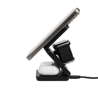 Jigger 3-in-1 Wireless Charger – Custom Branding Bamboo Magnetic Charger