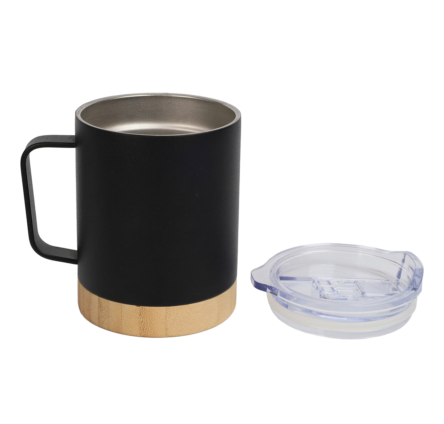 360ml Stainless Steel Mug with Bamboo Base and Sip Lid – Custom Branding - Hydro