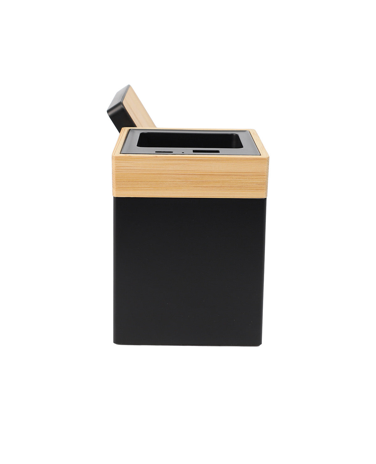 Trencher Bamboo Pen Stand – Custom Branding Desk Organizer with Wireless & Manual Charging UAE