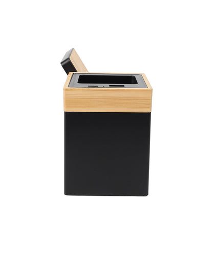 Trencher Bamboo Pen Stand – Custom Branding Desk Organizer with Wireless & Manual Charging UAE