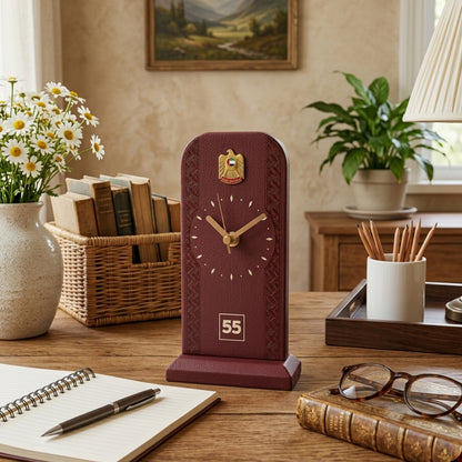 Leather Desk Clock – UAE National Day 55th Anniversary Customized