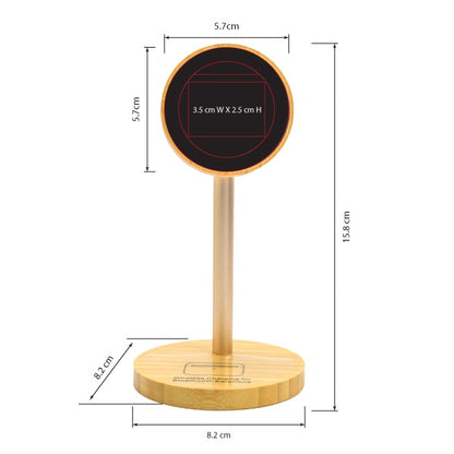 Bamboo Wireless Charger Stand with Light-Up Logo – MagSafe Compatible Dual Charging