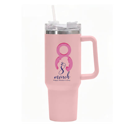 International Women’s Day 40oz Insulated Stainless Steel Mug – Large Tumbler with Straw