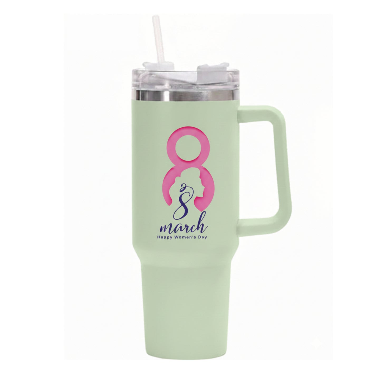 International Women’s Day 40oz Insulated Stainless Steel Mug – Large Tumbler with Straw