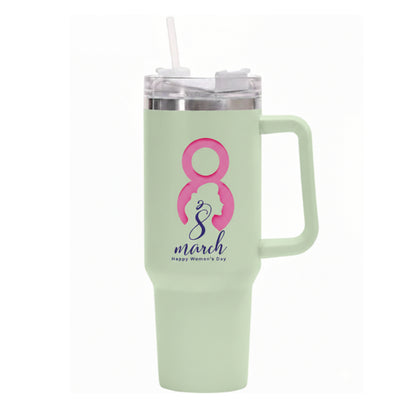 International Women’s Day 40oz Insulated Stainless Steel Mug – Large Tumbler with Straw