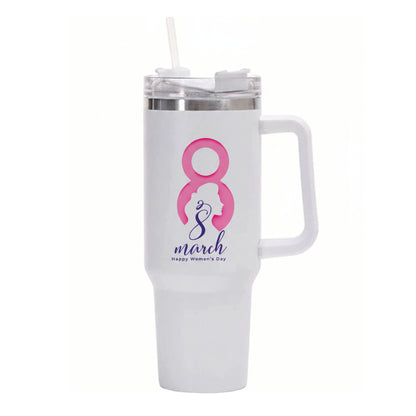 International Women’s Day 40oz Insulated Stainless Steel Mug – Large Tumbler with Straw