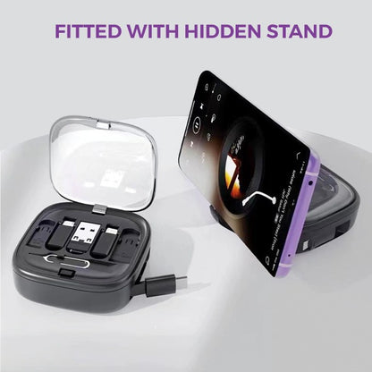 Phone case with a hidden stand feature on a white background