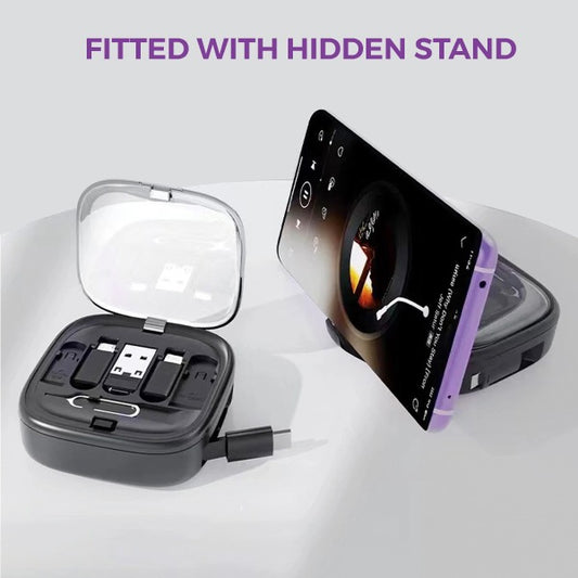 Phone case with a hidden stand feature on a white background