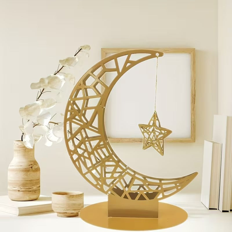 Crescent Moon Decoration – Elegant Islamic & Festive Home Décor