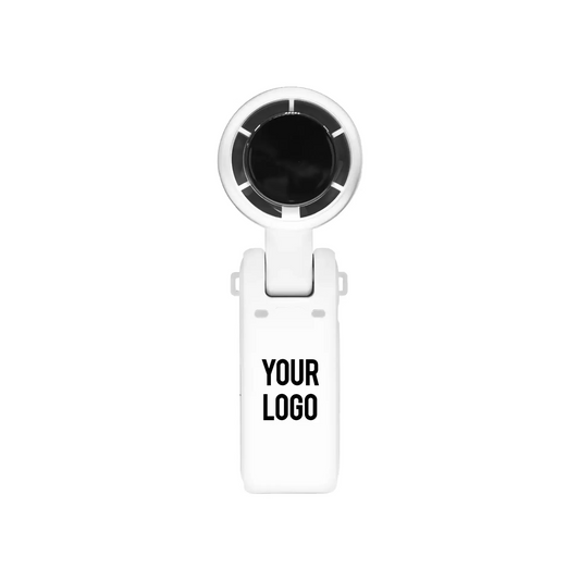 White phone camera lens with 'Your Logo' text on a white background