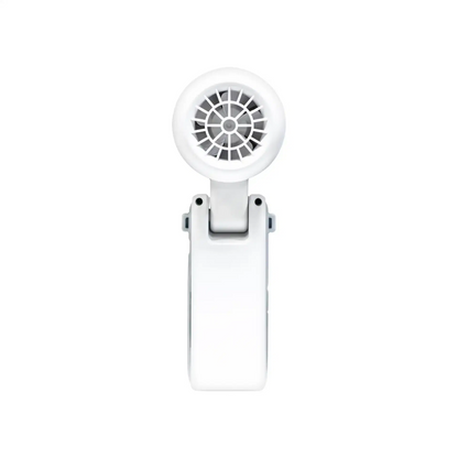 White handheld fan on a white background