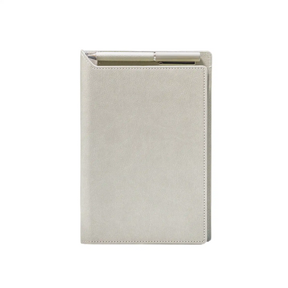 Light gray fabric pouch on a white background