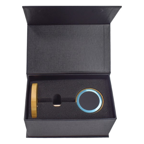 Bamboo Wireless Charger Stand with Light-Up Logo – MagSafe Compatible Dual Charging