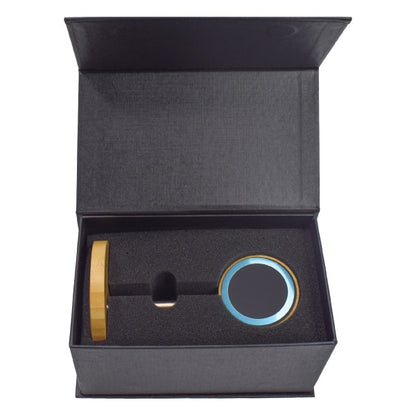 Bamboo Wireless Charger Stand with Light-Up Logo – MagSafe Compatible Dual Charging